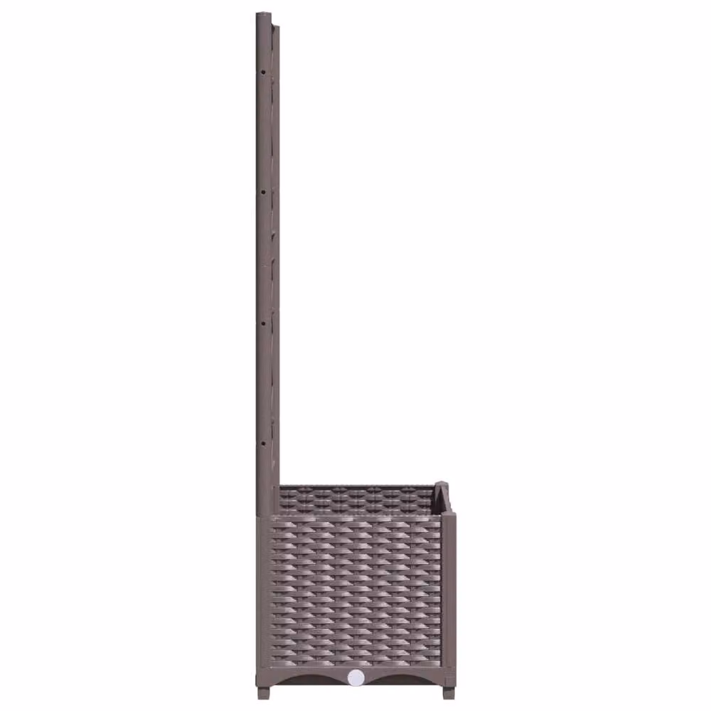 Berkfield Home Garden Planter with Trellis, Brown, W/D/H: 40 x 40 x 136 cm