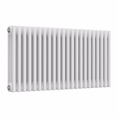 Bathroom Kingdom Reina Colona 3 Column Traditional White Steel Wall Hung Radiator H: 50 cm, W: 101 cm, D: 5 cm