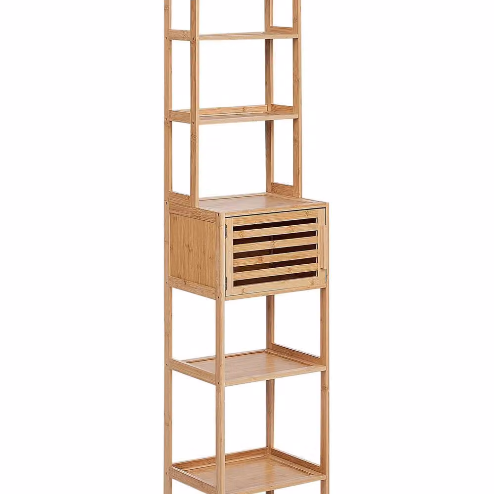 Wyld and Coco Bamboo 6-Shelf Bathroom Unit, Brown, W: 36 cm, D: 30 cm, H: 160 cm – 2