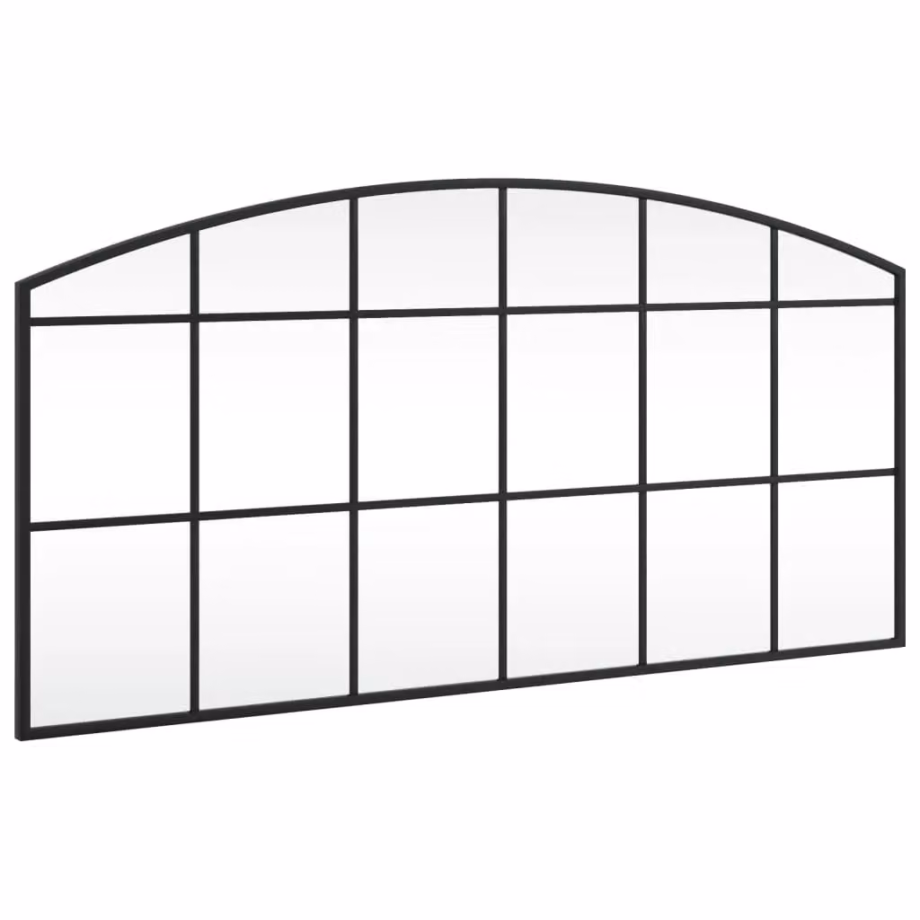 Berkfield Home Minimalist Black Metal and Glass Wall Mirror W: 100 cm, H: 50 cm – 2