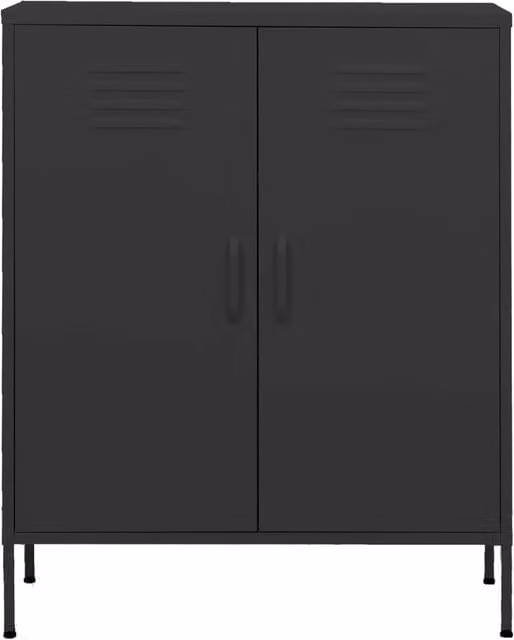 Berkfield Home Anthracite Steel Storage Cabinet in Grey, W/D/H: 80 x 35 x 101.5 cm