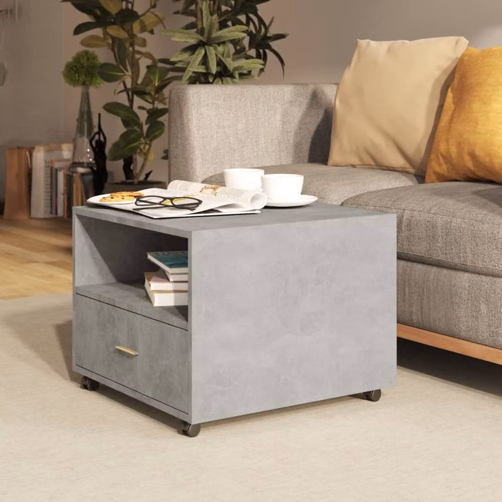 Berkfield Home Square Coffee Table in Grey Composite Wood, W/D/H: 55 x 55 x 40 cm – 2