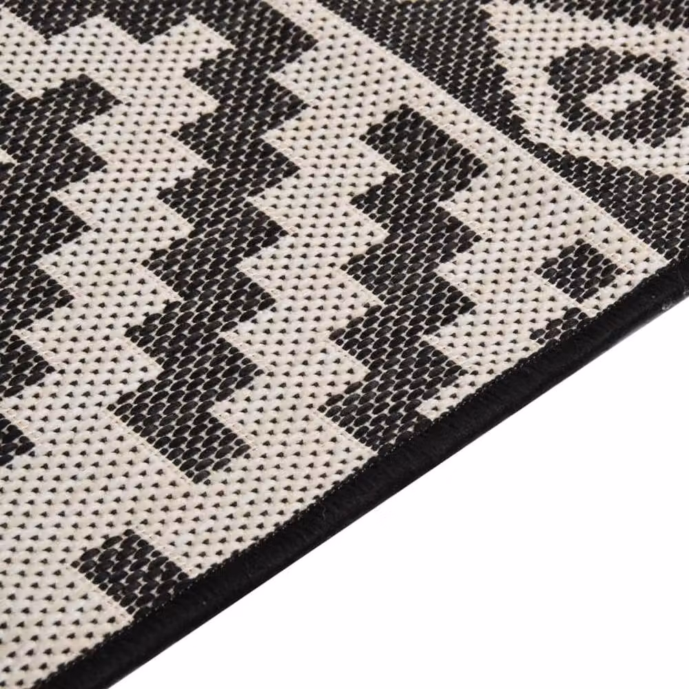 Berkfield Home Outdoor Flatweave Rug with Black Stripes, W/D: 160 x 230 cm – 3