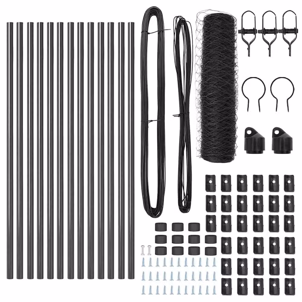 Berkfield Home Grey Steel Hexagon Fence, H: 0.8 m x W: 25 m – 5