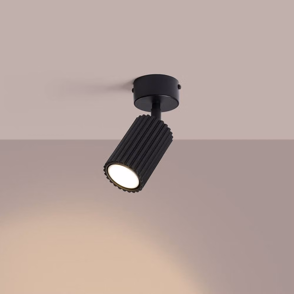 Sollux Lighting minimalist modern black metal cylinder ceiling lamp, W/D/H: 18 x 7 x 7 cm – 3