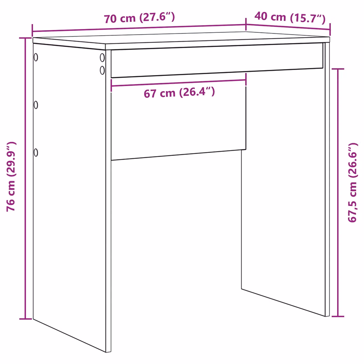 Berkfield Home Computer Desk in Grey with Concrete-like Finish, W/D/H: 120 x 40 x 76 cm – 3
