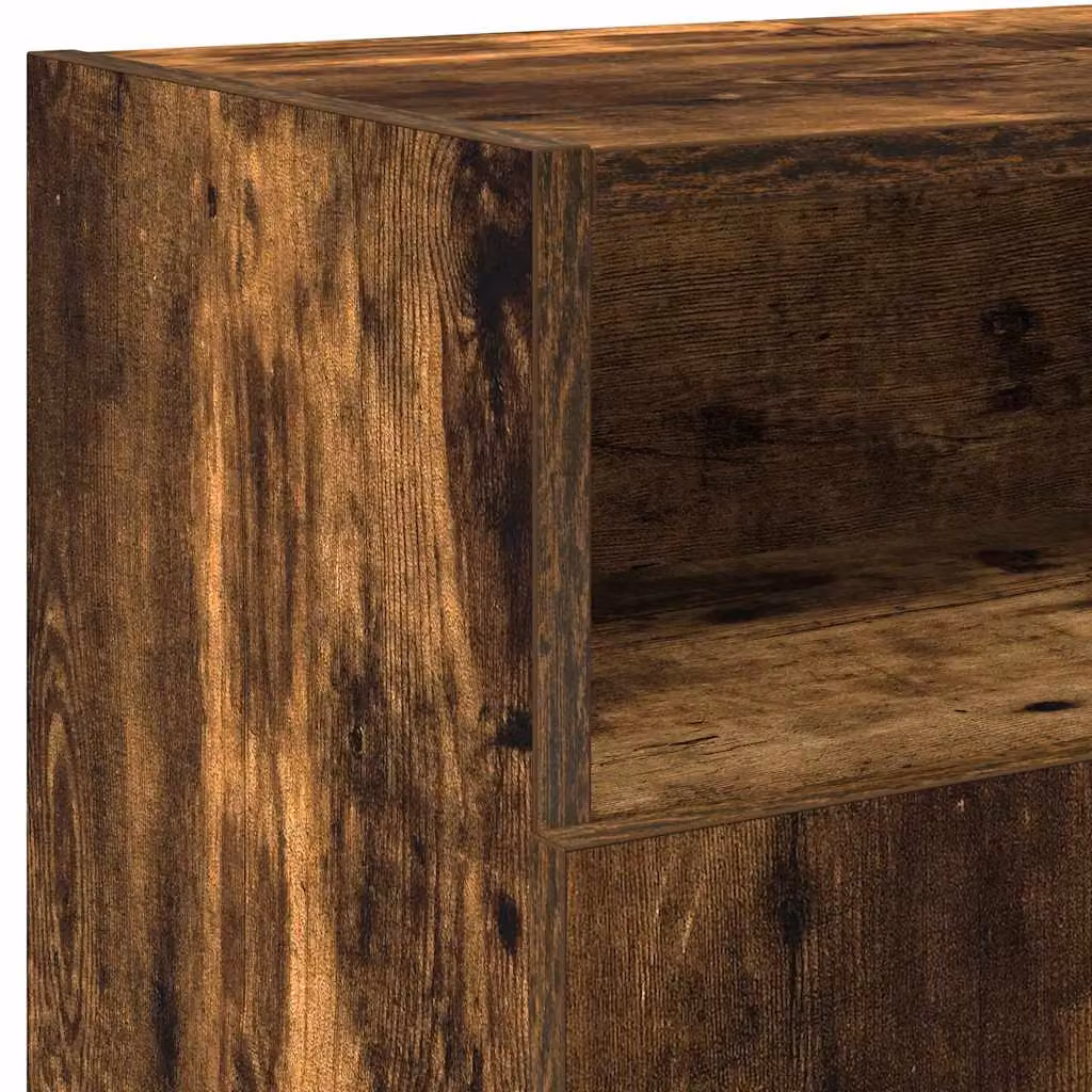 Berkfield Home Modern TV Cabinet with Integrated LED Lights in Smoked Oak Brown, W/D/H: 120 x 30 x 50 cm – 6