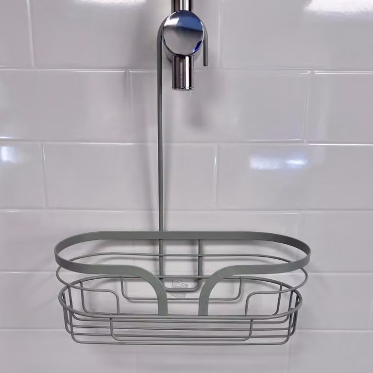 Showerdrape Dante Mini Hanging Metal Shower Caddy in Green, W/D/H: 12.0 x 1.0 x 32.0 cm