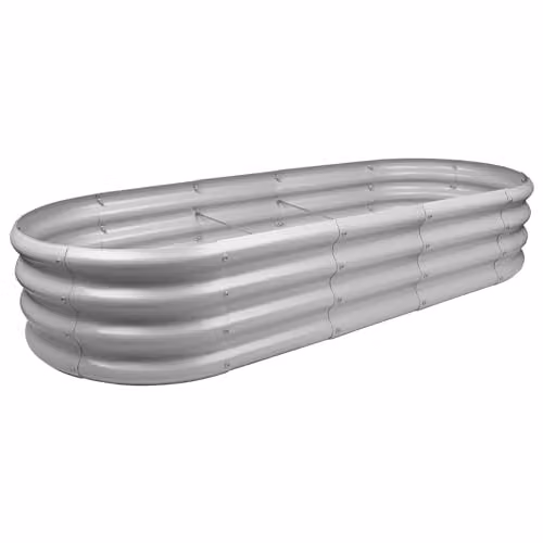 Harbour Housewares Raised Garden Bed in Silver, Galvanised Steel Bottomless Planter, W: 180 cm, D: 90 cm, H: 30 cm
