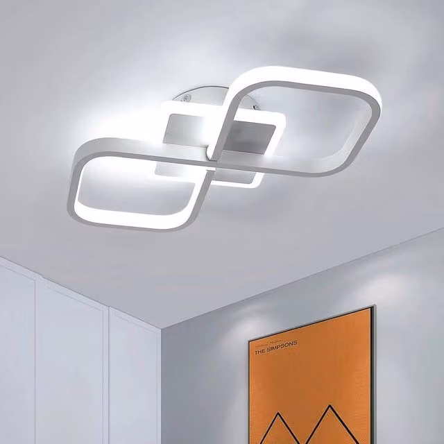 EONLION 36W Modern LED Ceiling Light in White with 6500K Cool White Acrylic and Metal Construction