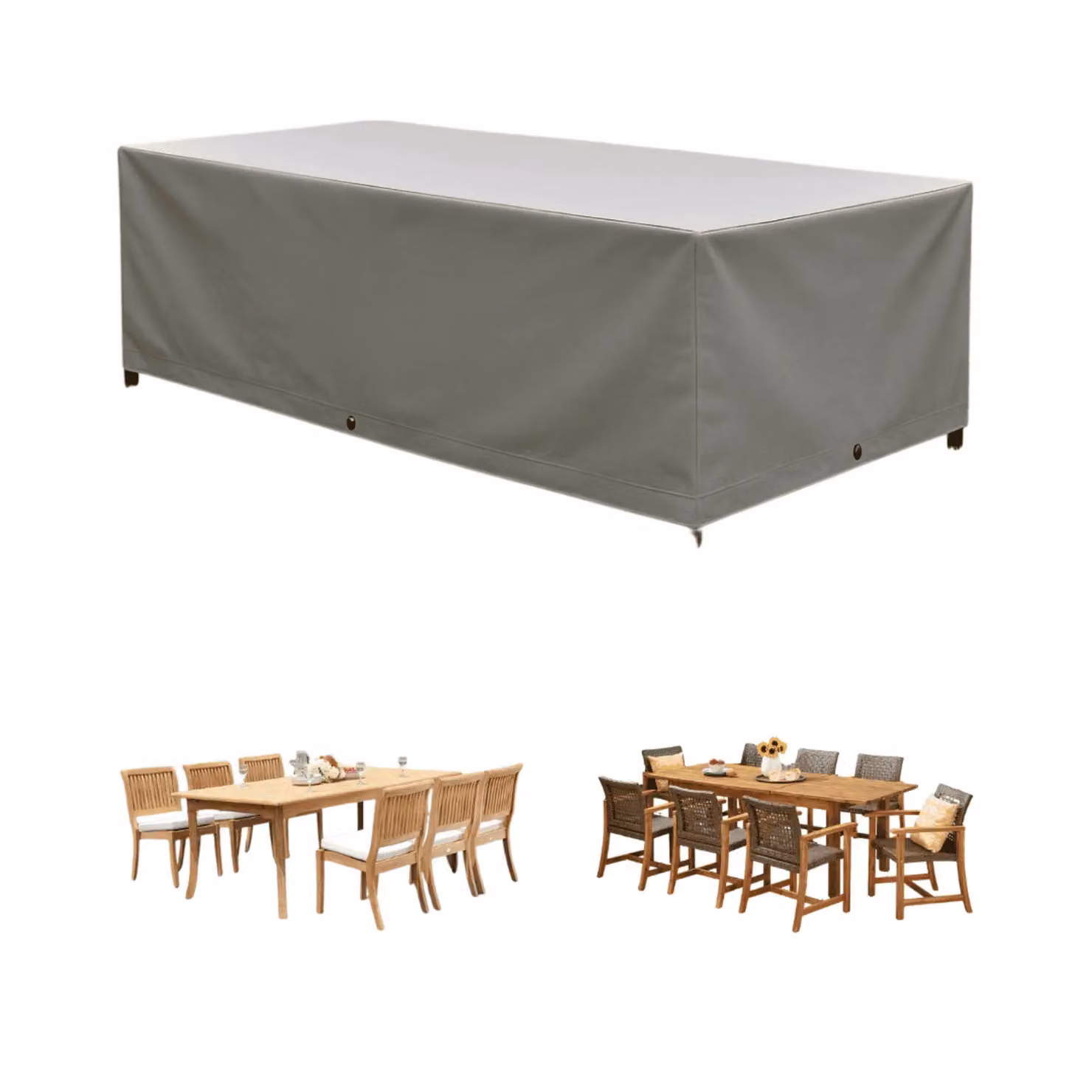 Home Source Duracover Waterproof Grey Patio Furniture Cover, W/D/H: 203 x 102 x 69 cm – 2