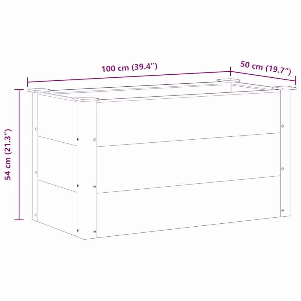 Berkfield Home Garden WPC Raised Bed, Grey, W: 100 cm, D: 50 cm, H: 54 cm – 5