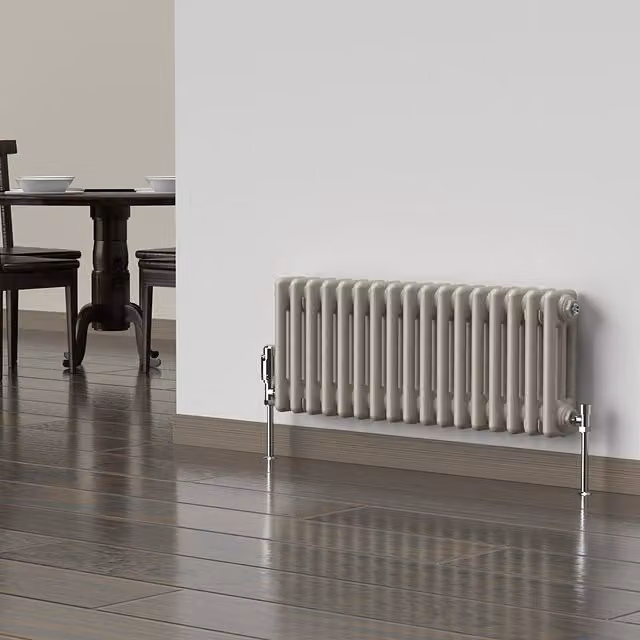 Lux Heat Horizontal 3 Column Steel Radiator in Dune Grey, W: 78.5 cm, H: 30.0 cm