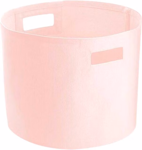 Westford Mill Canvas Storage Basket with Handles in Pink – 1