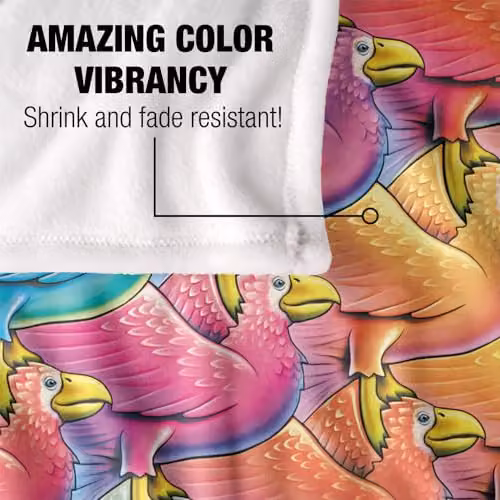 JQ Licensing Royce Mcclure Flocking Birds Pattern Super Soft Fleece Throw Blanket, Multicolour, W: 91 cm, D: 147 cm – 4