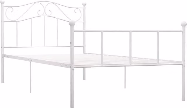 Berkfield Home White Metal Bed Frame W/D/H: 100 x 200 cm