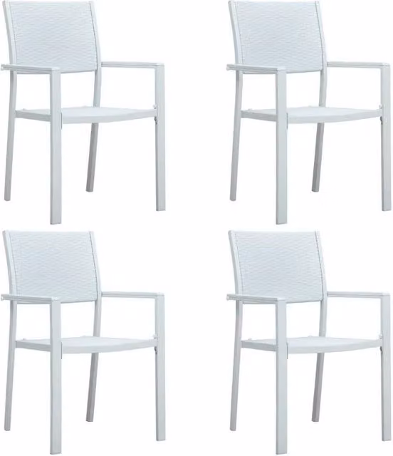 Berkfield Home 5 Piece White Garden Dining Set – 1