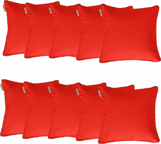 Gardenista Red Square Garden Scatter Cushion Set of 10 with Removable Polyester Cover