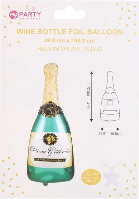 My Party Green Wine Bottle Foil Balloon for Birthday and Anniversary Parties