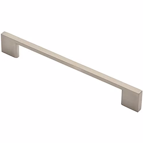 Loops Slimline D-Shape Pull Handle, Brushed Silver, W: 190 mm, Depth: 7 mm, Fixing Centres: 160 mm