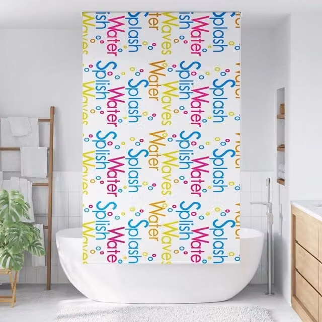 Berkfield Home Opaque Shower Roller Blind in White, W: 120 cm, H: 240 cm
