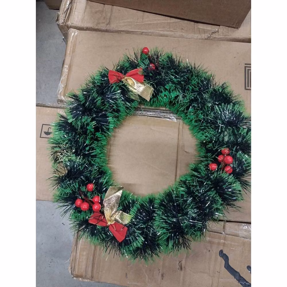 FLAVORA Christmas Wreath Green Decorated Spruce, W/D/H: 100 x 15 x 15 cm – 2