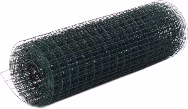 Berkfield Home Green PVC Coated Steel Chicken Wire Fence, 25 x 0.5 m
