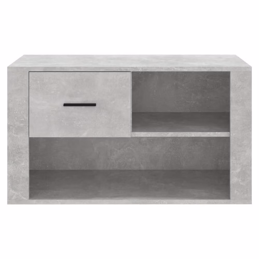 Berkfield Home Modern Shoe Cabinet in Concrete Grey with Integrated Seat, W/D/H: 80 x 35 x 45 cm – 3