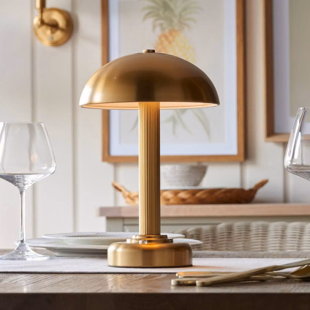 Netlighting Bridport Rechargeable Dimmable Table Lamp in Gold and Brass with Integrated Warm White LED – 2