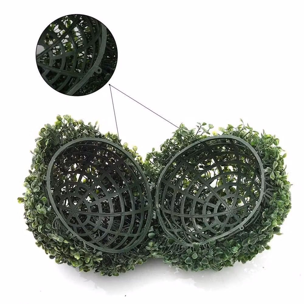 KORVIXA Green Faux Boxwood Hanging Balls for Garden and Patio, Diameter: 28 cm – 3