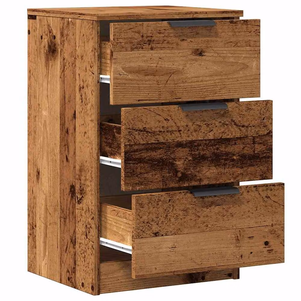 Berkfield Home Set of 2 Bedside Cabinets in Old Wood Brown, W/D/H: 40 x 36 x 65 cm – 6