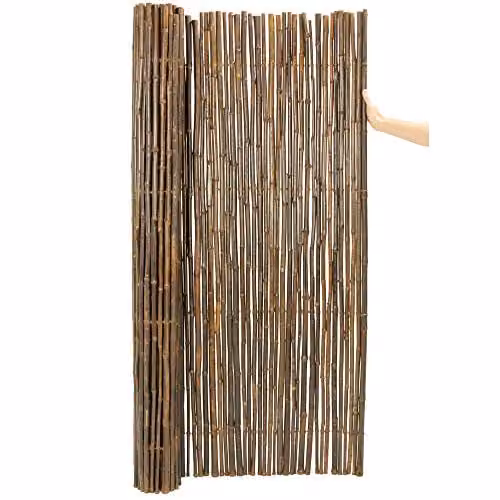 Papillon Thick Carbonised Black Bamboo Woven Privacy Screening Roll, W: 190 cm, H: 180 cm – 1
