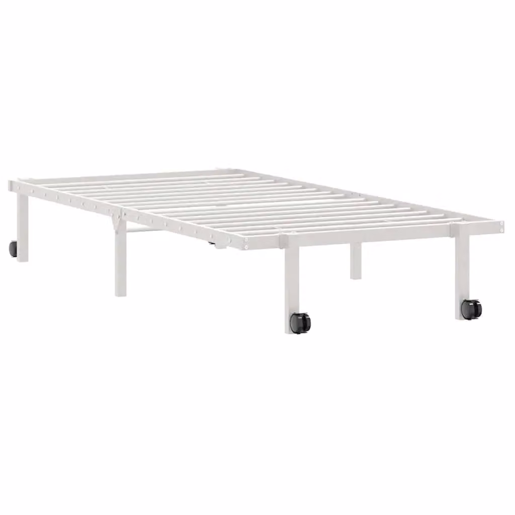 Berkfield Home Foldable Metal Bed Frame in White, W/D/H: 90 x 200 cm – 2