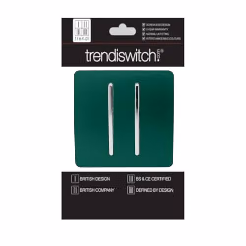 Trendi 2 Gang 2 Way 10 Amp Rocker Light Switch in Dark Forest Green – 2