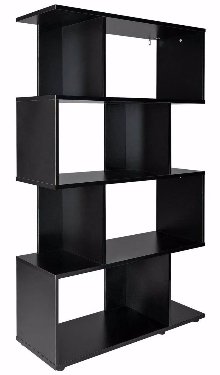 Hayward 5 Shelf Black Gloss Modern Freestanding Bookcase W/D/H: 90 x 35 x 150 cm