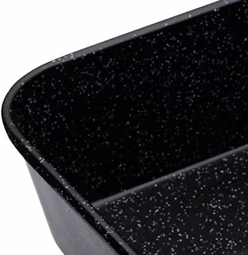 MasterClass Vitreous Enamel Rectangular Roasting Pan, Black, W: 40 cm, D: 28 cm – 9