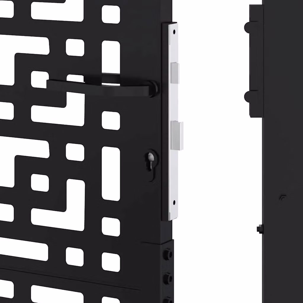 Berkfield Home Black Steel Garden Gate, W: 105 cm, H: 205 cm – 4