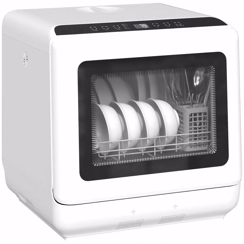 STILVORA White Countertop Dishwasher with 6L Tank Capacity – 3