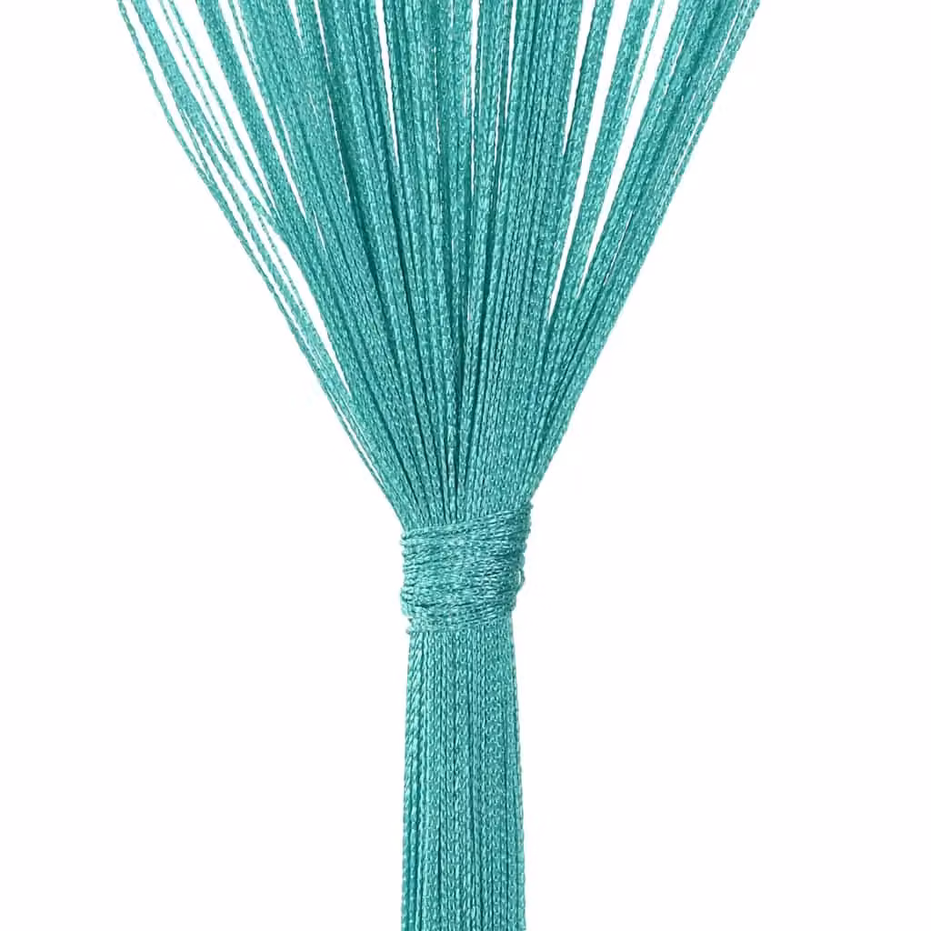 Berkfield Home Turquoise String Curtains, 2 Pack, W: 140 cm, H: 250 cm – 2