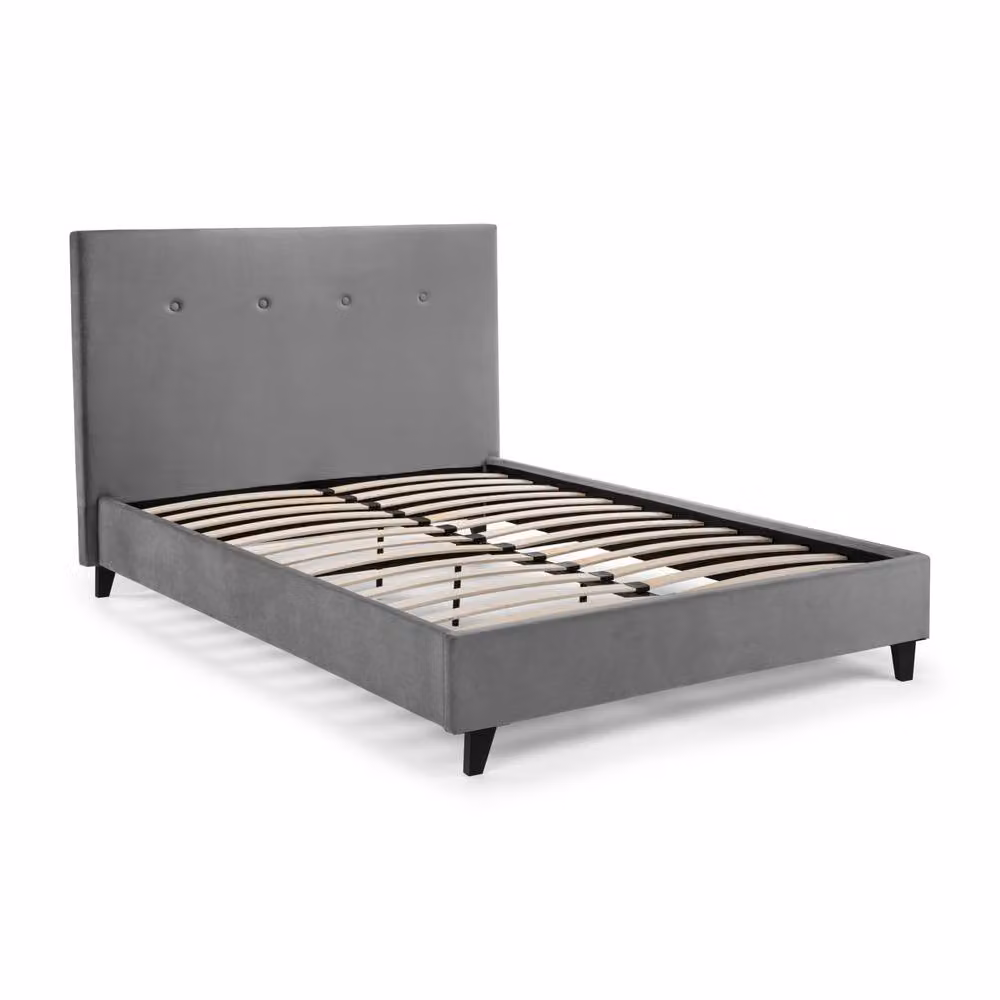 Cheshire Shore Upholstered Small Double Bed in Grey, W/D/H: 120 x 200 cm – 2