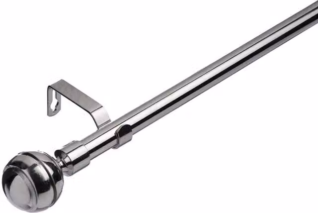 Lister Cartwright Silver Extendable Metal Curtain Pole, 70 cm