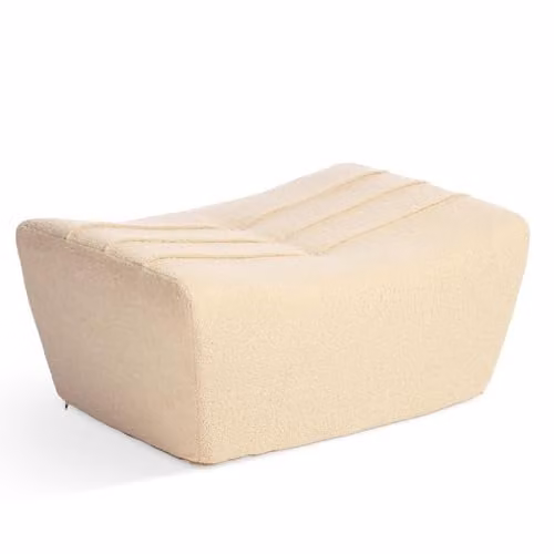 Desser Cozy Boucle Footstool in Latte, H39 x W83 x D65 cm – 1
