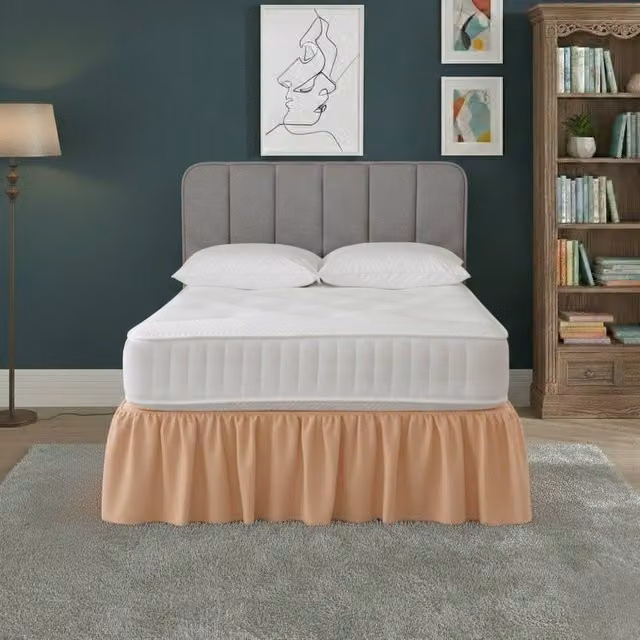 Snug City Double Polycotton Divan Bed Base Valance Sheet in Peach – 1