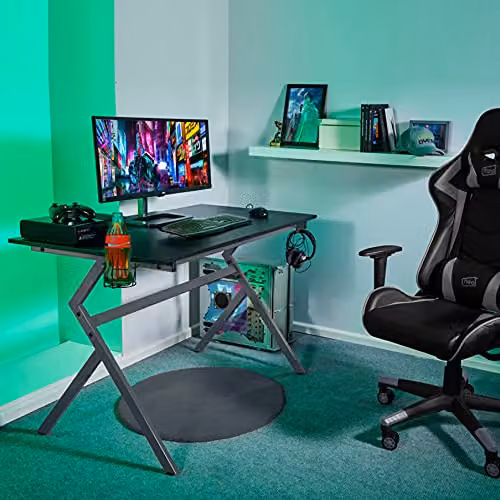 Neo Ergonomic Gaming Desk with Headphone Hook in Grey – 5