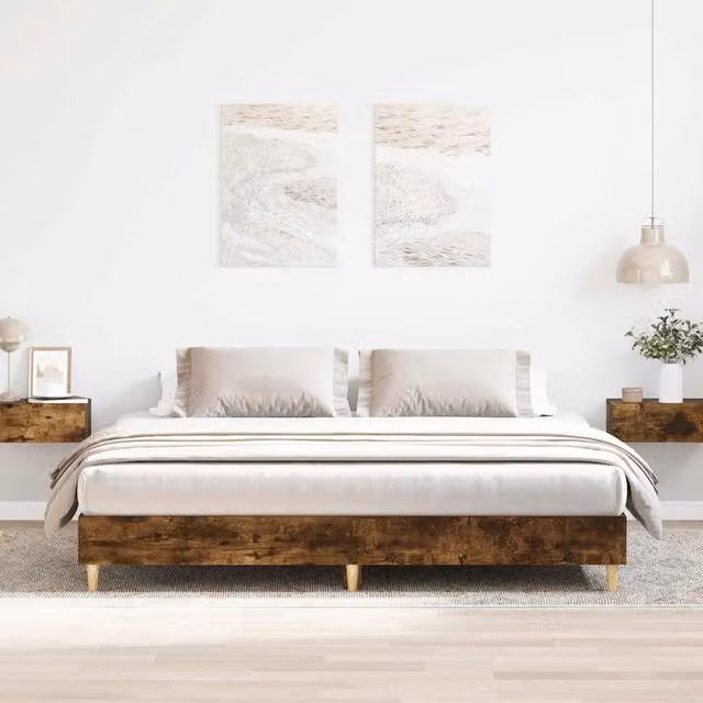 Berkfield Home Super King Bed Frame in Smoked Oak Brown, Engineered Wood, W: 180 cm, D: 200 cm – 1