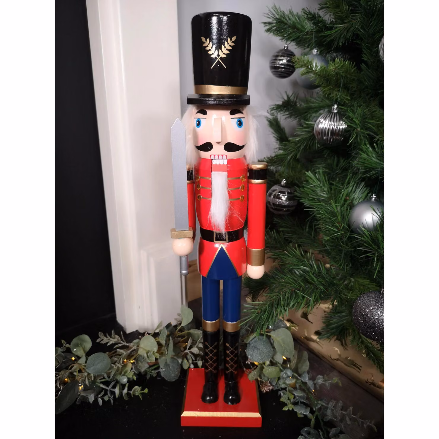Samuel Alexander Classic Wooden Christmas Nutcracker Soldier Tabletop Decoration, Red, Height: 60 cm – 3