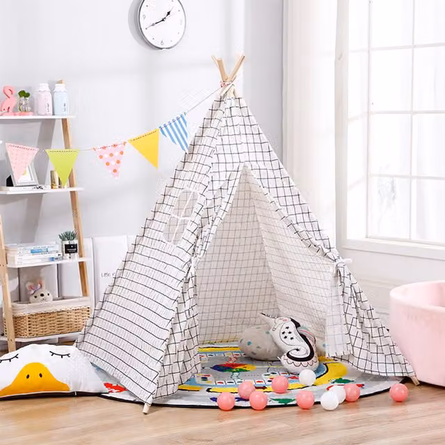 Livingandhome Foldable Indian-Style Childrens Play Tent Playhouse in White