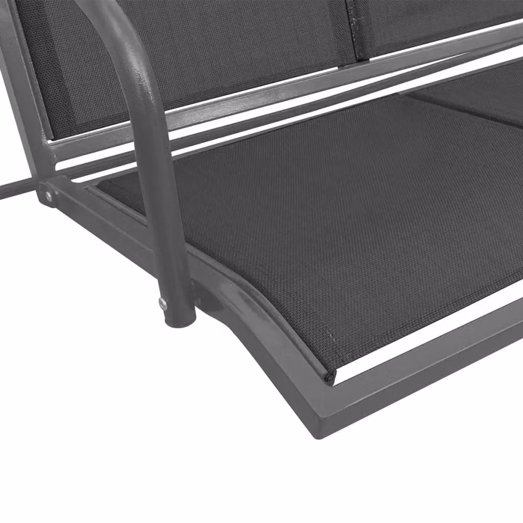 Berkfield Home Garden Swing Bench with Sun Canopy in Black – 5