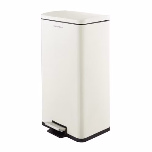 Morphy Richards Equip Collection 30L Pedal Kitchen Bin with Soft Close Lid and Removable Inner Bucket, Cream