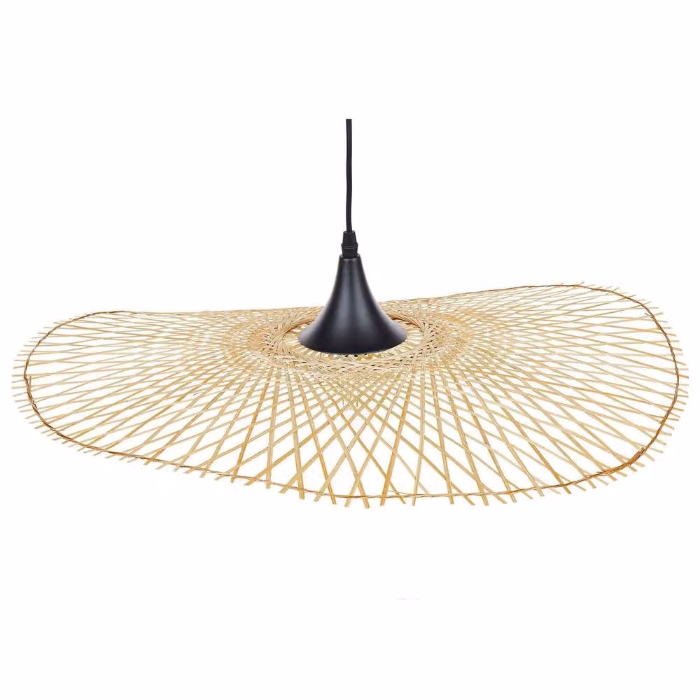 Wyld and Coco Bamboo Oval Pendant Lamp, Brown – 2